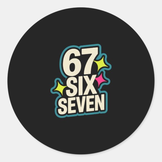 Lustiges Six Seven 6 7 Meme 1 Runder Aufkleber (Vorderseite)