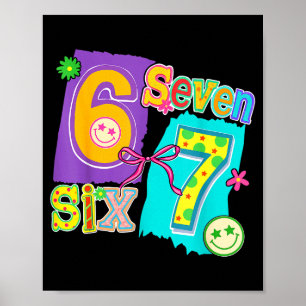 Lustiges Six Seven 6 7 Meme 67 Design Für Frauen M Poster