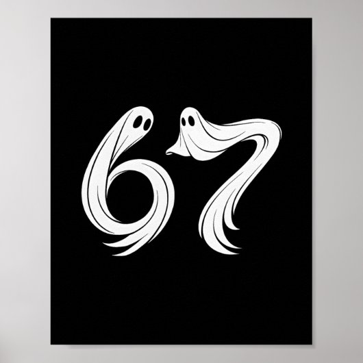 Lustiges Six Seven 6 7 Meme 67 Design Geist Hallow Poster (Vorne)