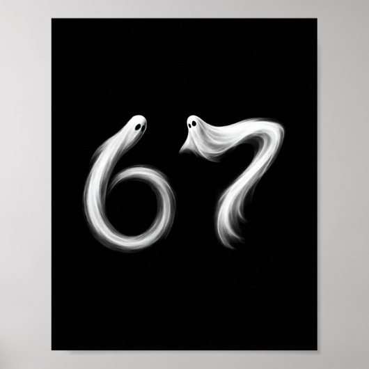 Lustiges Six Seven 6 7 Meme 67 Design Geist Hallow Poster (Vorne)