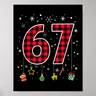 Lustiges Six Seven 6 7 Meme 67 Weihnachten Rot Kar Poster