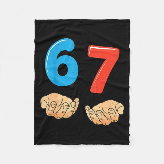 Lustiges Six Seven 6 7 Meme Gen Alpha Slang 67 Hän Fleecedecke (Vorderseite)