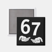 Lustiges Six Seven 6 7 Meme Gen Alpha Slang 6 7 Hä Magnet (Vorderseite/Rückseite)
