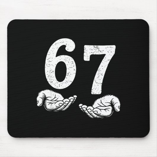 Lustiges Six Seven 6 7 Meme Gen Alpha Slang 6 7 Me Mousepad (Vorne)