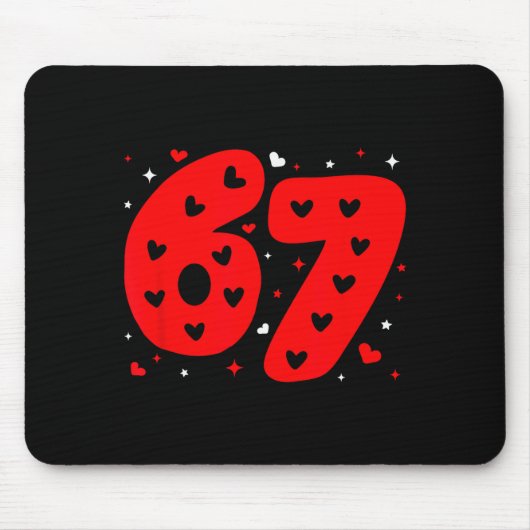 Lustiges Six Seven 6 7 Meme Gen Alpha Slang 6 7 Va Mousepad (Vorne)