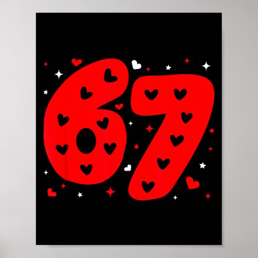 Lustiges Six Seven 6 7 Meme Gen Alpha Slang 6 7 Va Poster (Vorne)