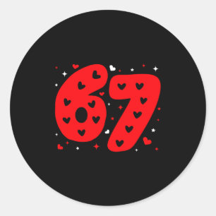 Lustiges Six Seven 6 7 Meme Gen Alpha Slang 6 7 Va Runder Aufkleber