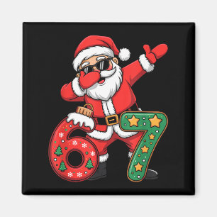 Lustiges Six Seven 6 7 Meme Santa Dab Weihnachten Magnet