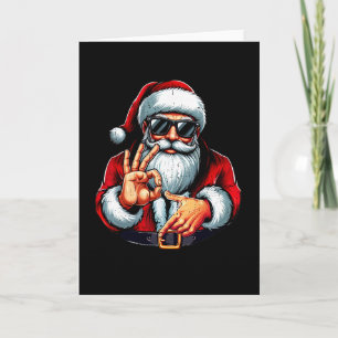 Lustiges Six Seven 6 7 Meme Santa Weihnachts-Shirt Karte