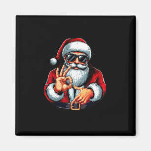 Lustiges Six Seven 6 7 Meme Santa Weihnachts-Shirt Magnet