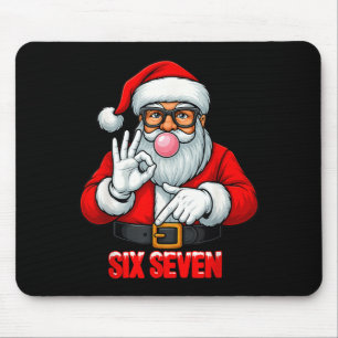 Lustiges Six Seven 6 7 Meme Santa Weihnachts-Shirt Mousepad