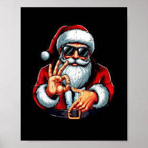 Lustiges Six Seven 6 7 Meme Santa Weihnachts-Shirt Poster