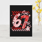 Lustiges Six Seven 6 7 Meme Valentins Mädchen  Karte (Gelbe Blume)