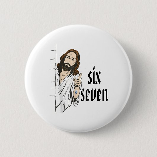 Lustiges Six Seven Brainrot Meme 6 7 Viral Gen Z 6 Button (Vorderseite)