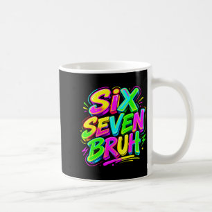Lustiges Six Seven Bruh Meme 67 in der strahlenden Kaffeetasse
