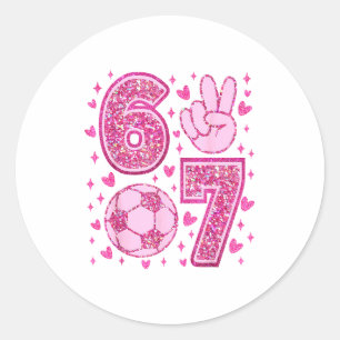Lustiges Six Seven Fußball Valentinstag Männer Fra Runder Aufkleber