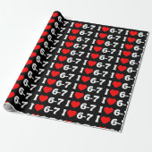 Lustiges Six Seven Meme „Ich liebe 6-7“ Muster Geschenkpapier (Ungerollt)