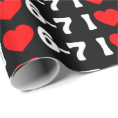Lustiges Six Seven Meme „Ich liebe 6-7“ Muster Geschenkpapier (Rolleneckpunkt)