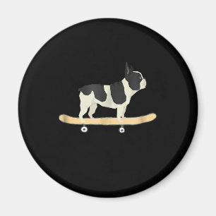 Lustiges Skateboard-fahrendes französisches Bulldo Magnet