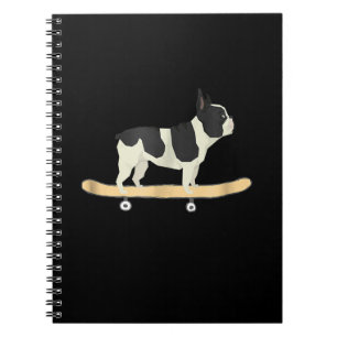 Lustiges Skateboard-fahrendes französisches Bulldo Notizblock