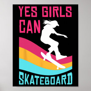 Lustiges Skateboard-Geschenk für Mädchen Kinder Sk Poster