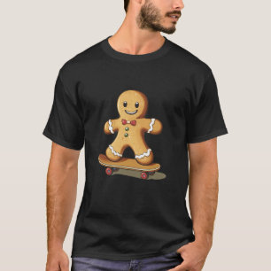 Lustiges Skateboard Lebkuchenmann-Outfit für Junge T-Shirt