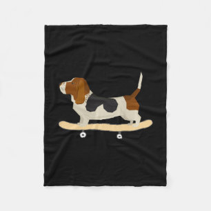 Lustiges Skateboarding Bett Hound Hundegeschenk  Fleecedecke