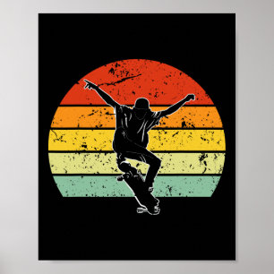 Lustiges Skateboarding Retro Vintage Skaten Skateb Poster