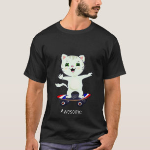 Lustiges Skater-Tabby-Katze T-Shirt