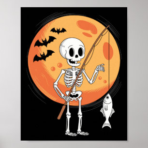 Lustiges Skelett Angel Liebhaber Mond Grusel Hallo Poster