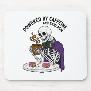 Lustiges Skelett Angetrieben von Koffein und Sar Mousepad