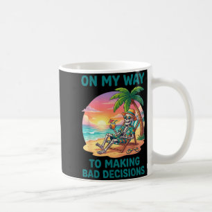 Lustiges Skelett auf dem Weg zu schlechten Entsche Kaffeetasse