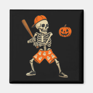 Lustiges Skelett Baseball Schlagmann Halloween Kos Magnet