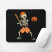 Lustiges Skelett Baseball Schlagmann Halloween Kos Mousepad (Mit Mouse)