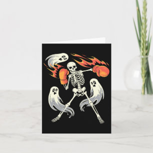 Lustiges Skelett-Boxen Liebhaber Grusel-Halloween- Karte