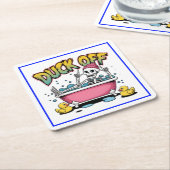 Lustiges Skelett-Design "Duck Off" - 61161 Rechteckiger Pappuntersetzer (angewinkelt)