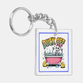 Lustiges Skelett-Design "Duck Off" - 61161 Schlüsselanhänger (Vorderseite links)