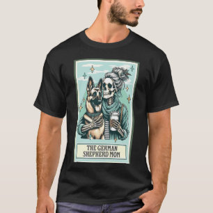 Lustiges Skelett Deutscher Schäferhund Mutter Taro T-Shirt