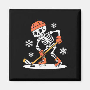 Lustiges Skelett-Eishockey Halloween _2  Magnet