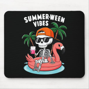 Lustiges Skelett Flamingo Summerween Stimmung Hall Mousepad