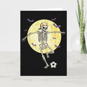 Lustiges Skelett Fußball Halloween Kostüm Karte