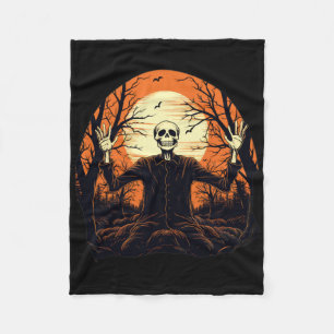 Lustiges Skelett Halloween für Männer Frauen Fleecedecke