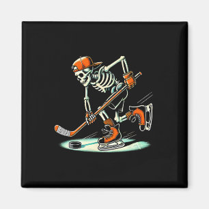 Lustiges Skelett-Hockey-Halloween für Eis-Hockey-L Magnet