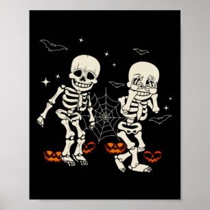 Lustiges Skelett Kinder Griddy-Tanz Halloween Stre Poster