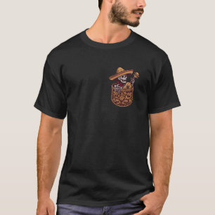 Lustiges Skelett Mariachi Gitarre Tasche Cinco De  T-Shirt