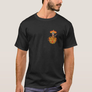 Lustiges Skelett Mariachi Gitarre Tasche Cinco De  T-Shirt