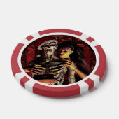 Lustiges Skelett mit Frau Pokerchips (Einzeln)