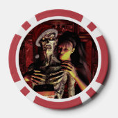 Lustiges Skelett mit Frau Pokerchips (Rückseite)