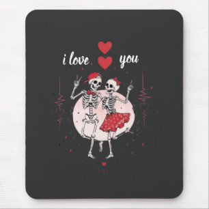 Lustiges Skelett-Paar in Liebe Mousepad
