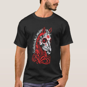 Lustiges Skelett Pferd Reiten Reiter De Los M T-Shirt